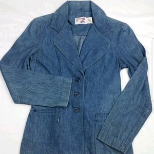 VTG 60s Levis Womens Denim Blazer Big E